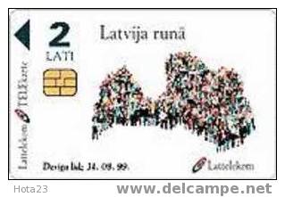 Latvia , Lettonia , Lettland 1998. People Map Of Latvian Chip Phone - Card - Lettland