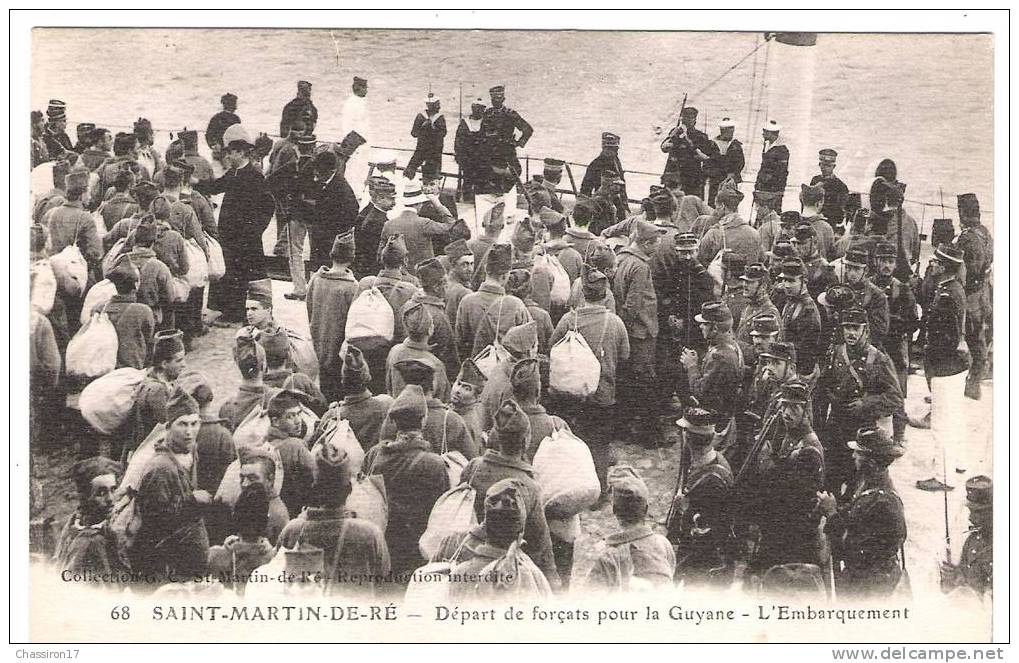 17 - Ile De RE - St-Martin - Départ De Forçats Pour La Guyane - L' Embarquement (vue Du Bateau) - Gevangenis