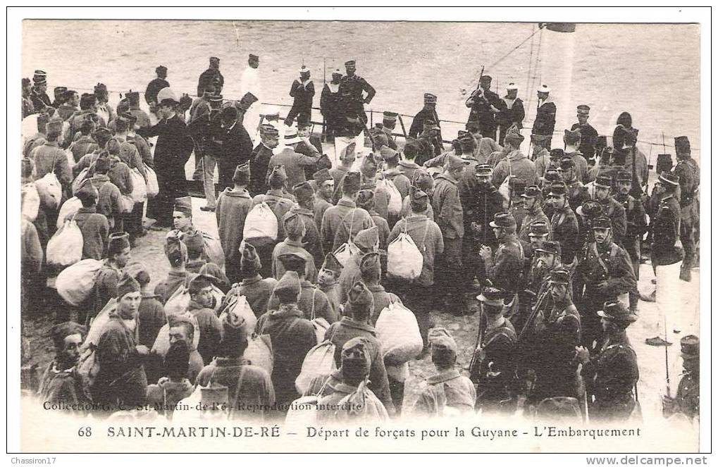 17 - Ile De RE - St-Martin - Départ De Forçats Pour La Guyane - L' Embarquement (vue Du Bateau) - Bagne & Bagnards
