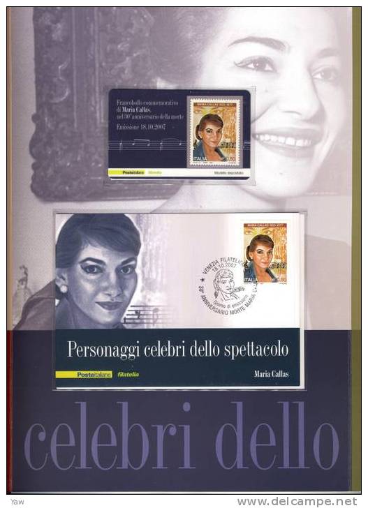 ITALIA FOLDER 2007 PERSONAGGI CELEBRI DELLO SPETTACOLO: M.CALLAS, B.GIGLI, A.NAZZARI.COMPLETO DI FOGLIETTO CD TESSERE... - Chanteurs