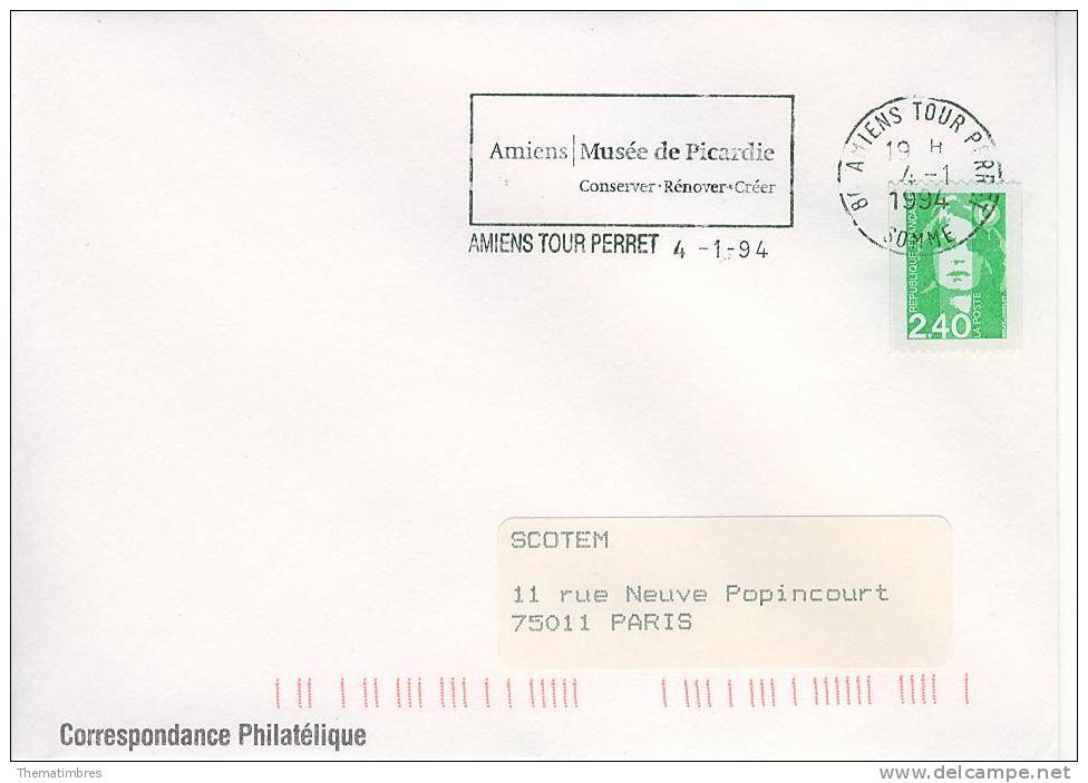 SC2921 Musee De Picardie Conserver Renover Creer Flamme Amiens Tour Perret 1994 - Museen