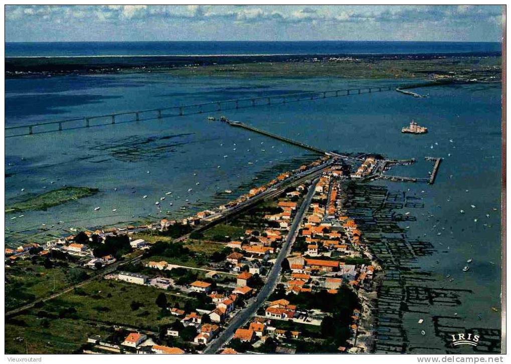 CPSM .MARENNES BOURCEFRANC. LE CHAPUS. VUE GENERALE, AU FOND PONT OLERON ET LE FORT LOUVOIS. - Pont-l'Abbé-d'Arnoult