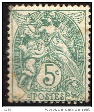 FRANCE 1900 - YT N° 111 ** - Blanc 5c Vert - 1900-29 Blanc