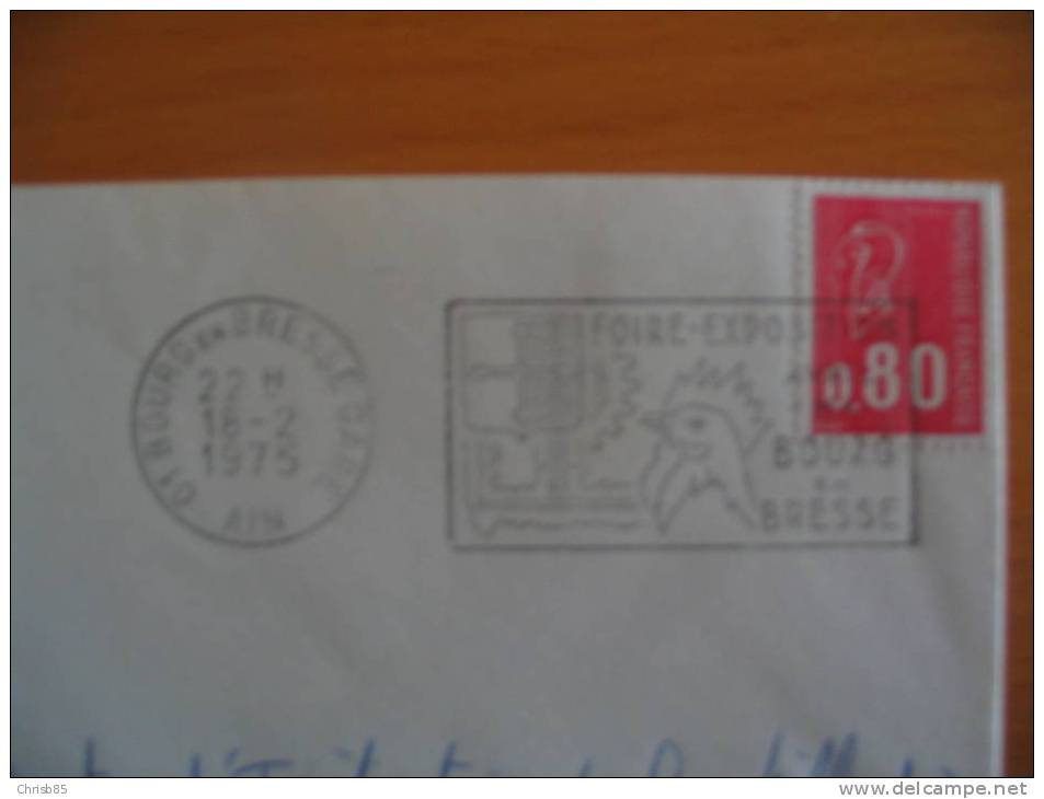 OBLITERATION OISEAU FRANCE 1975 - Mechanical Postmarks (Advertisement)