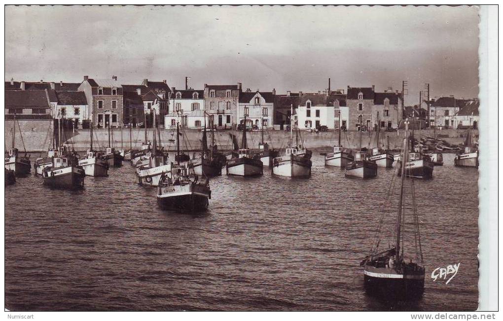 SUPERBE CPSM..DE..LA TURBALLE..P-FORMAT..BELLE VUE DU PORT..BATEAUX DE PECHE..DERRIERE, LA VILLE.. - La Turballe