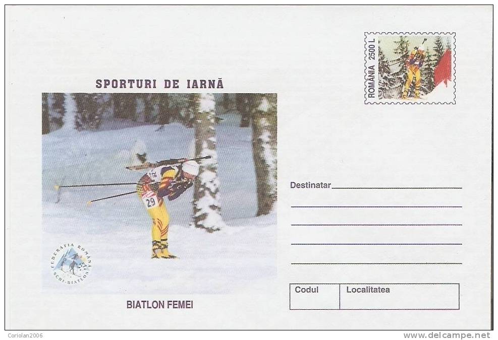 Romania / Postal Stationery Biatlon - Invierno