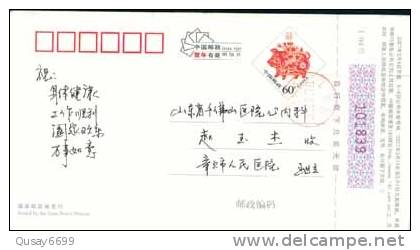 Red Cross, Zianqiu  Hospital Ad , Pre-stamped Card , Postal Stationery - Sonstige & Ohne Zuordnung