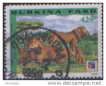 BURKINA FASO 1999 - Lions, Philexfrance'99 - 425F  - Oblitéré 1117 - Burkina Faso (1984-...)