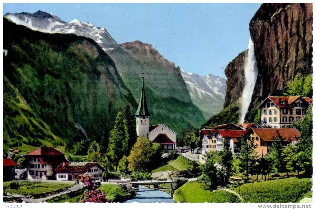 Lauterbrunnen - Mit Staubbach Und Jungfrau - Lauterbrunnen