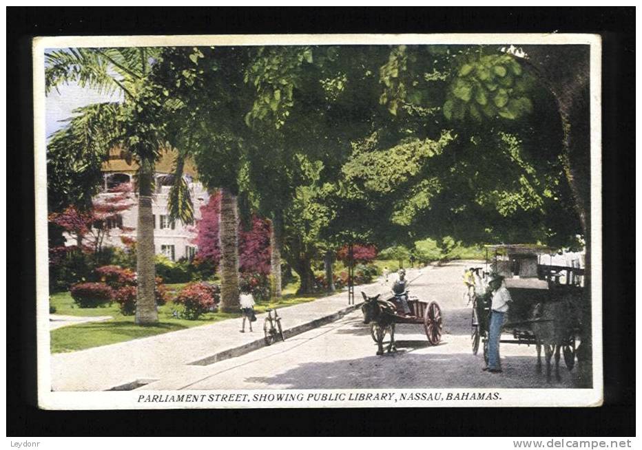 Parliament Street, Showing Public Library, Nassau, Bahamas - Bahamas