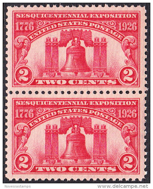 !a! USA Sc# 0627 MNH Vert.PAIR (a1) - Liberty Bell - Neufs