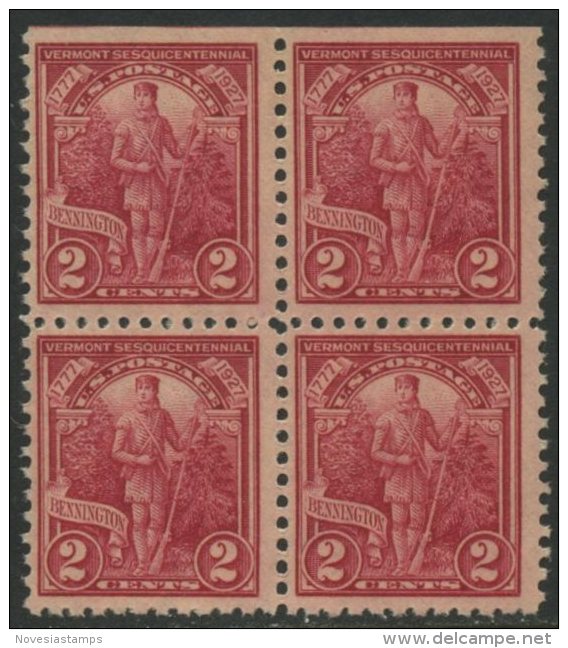 !a! USA Sc# 0643 MNH BLOCK (top Side Cutted) - Vermont Sesquicentennial - Nuevos