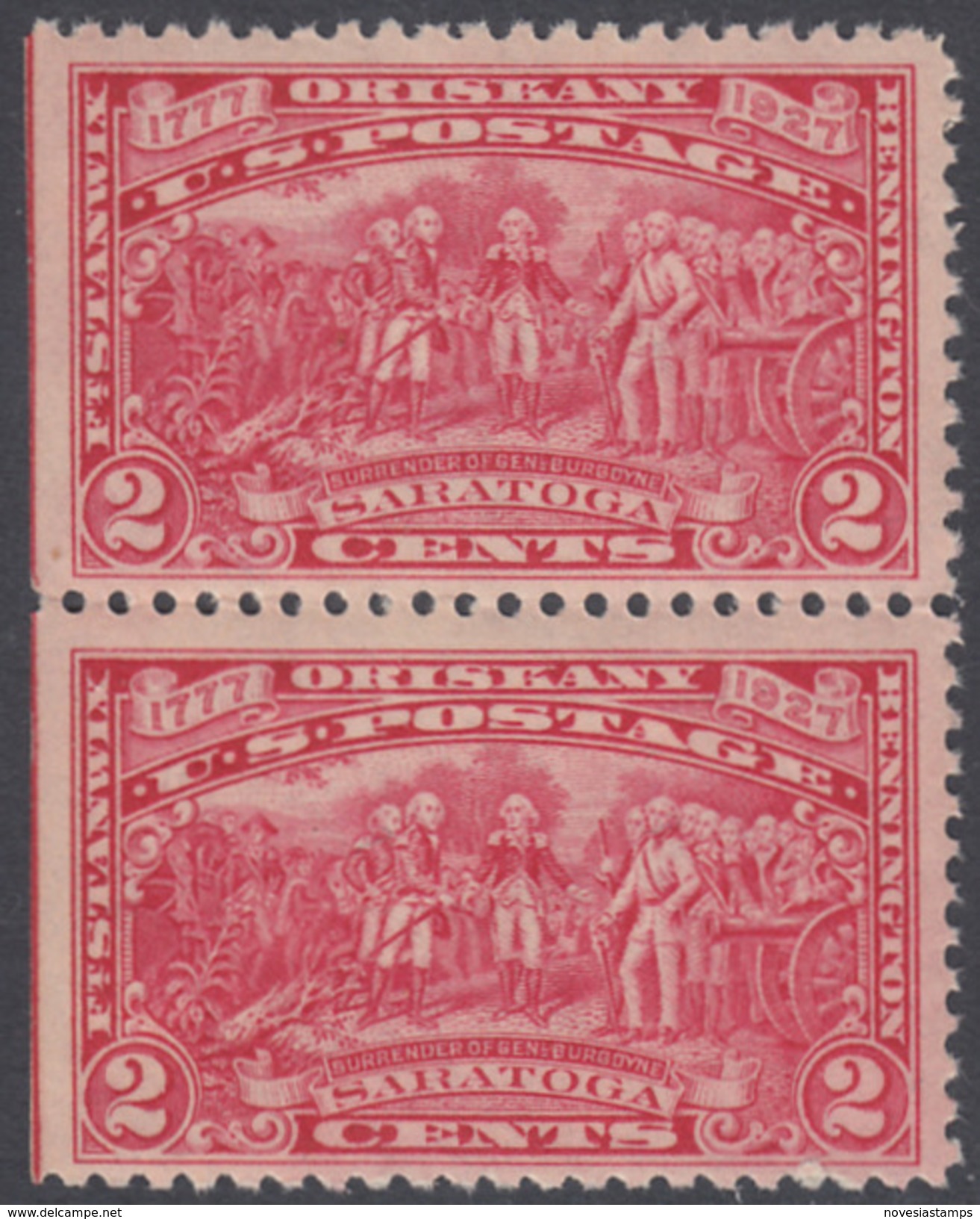!a! USA Sc# 0644 MNH Vert.PAIR (left Side Cut) - Burgoyne Campaign - Unused Stamps