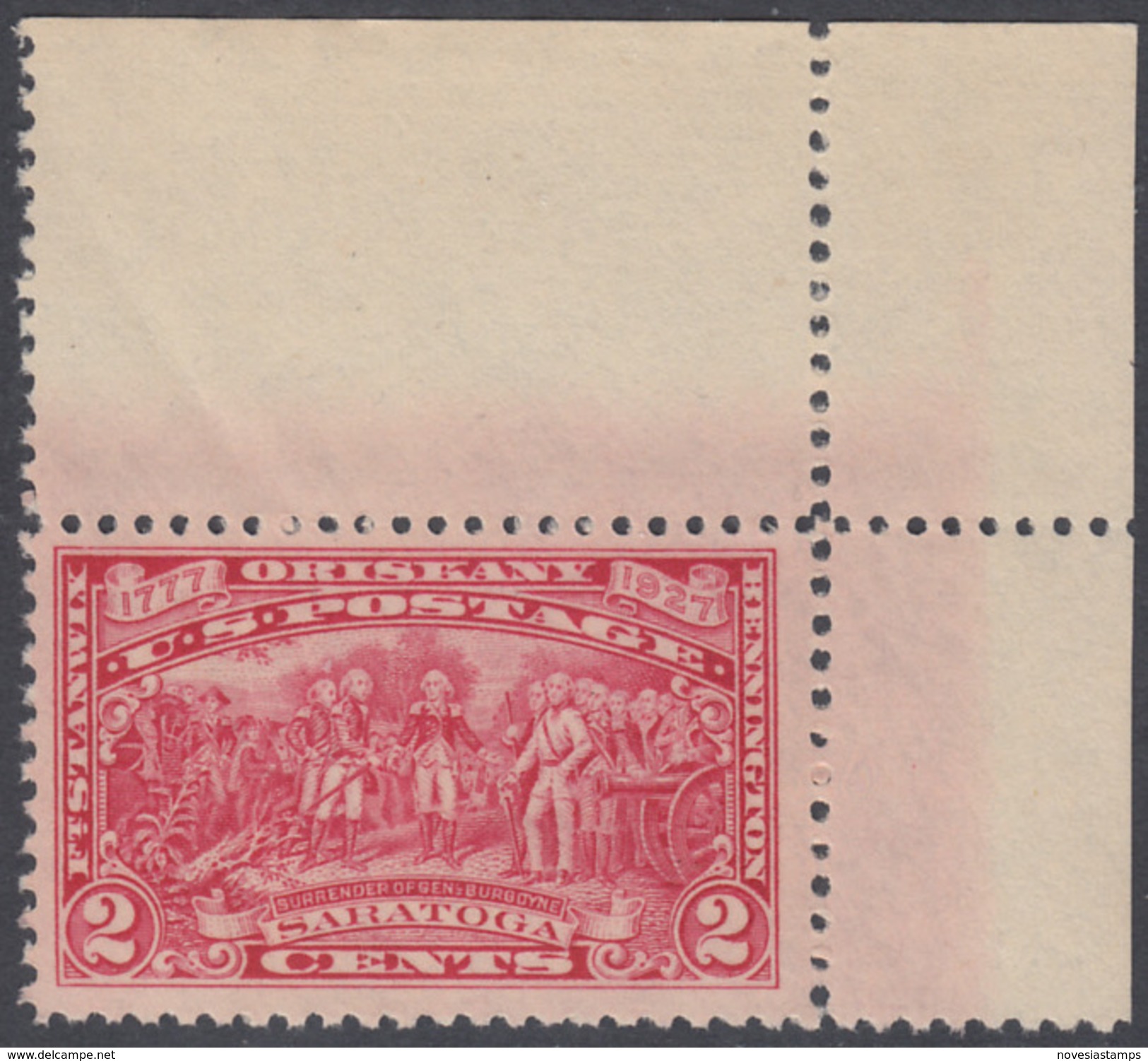 !a! USA Sc# 0644 MNH SINGLE From Upper Right Corner - Burgoyne Campaign - Neufs