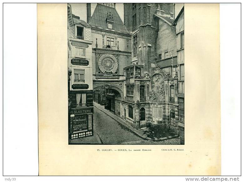 - REPROS DE PHOTOS RECTO-VERSO DE LA FIN DU XIXe S. 1. ROUEN LA GROSSE HORLOGE 2. ROUEN HÔTEL DE BOURGTHEROULDE - Other & Unclassified