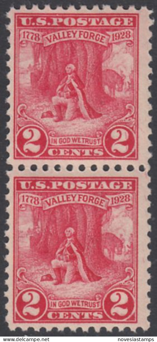 !a! USA Sc# 0645 MNH Vert.PAIR (a1) - Valley Forge - Unused Stamps