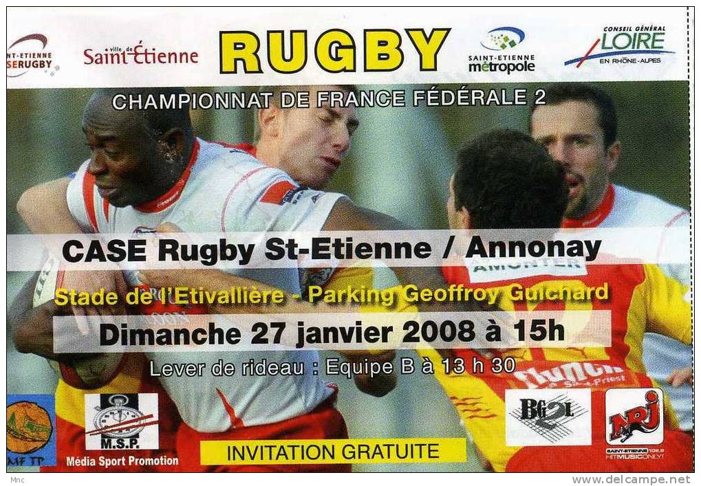 FEDERALE 2 ST ETIENNE/ANNONAY 27-01-2008 - Rugby