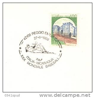 1988 Italia   Reggio Emilia Champ. Monde Baseball Italia Nicaragua - Base-Ball