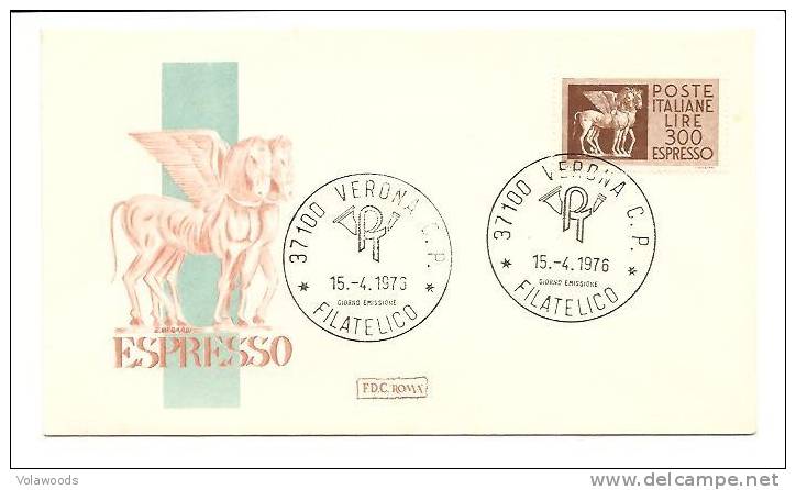 Italia - Busta Fdc Con Serie Completa: Espresso - Cavalli Alati - Valore Da 300£ - Poste Exprèsse/pneumatique