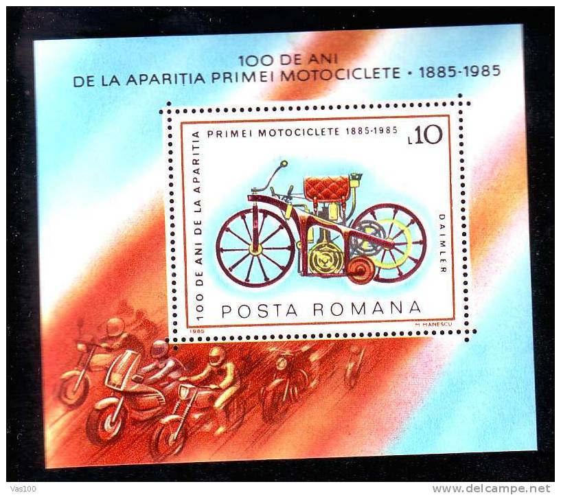 MOTO MOTOCICLISME ROMANIA BLOCK MICHEL # 217,MNH. - Motos