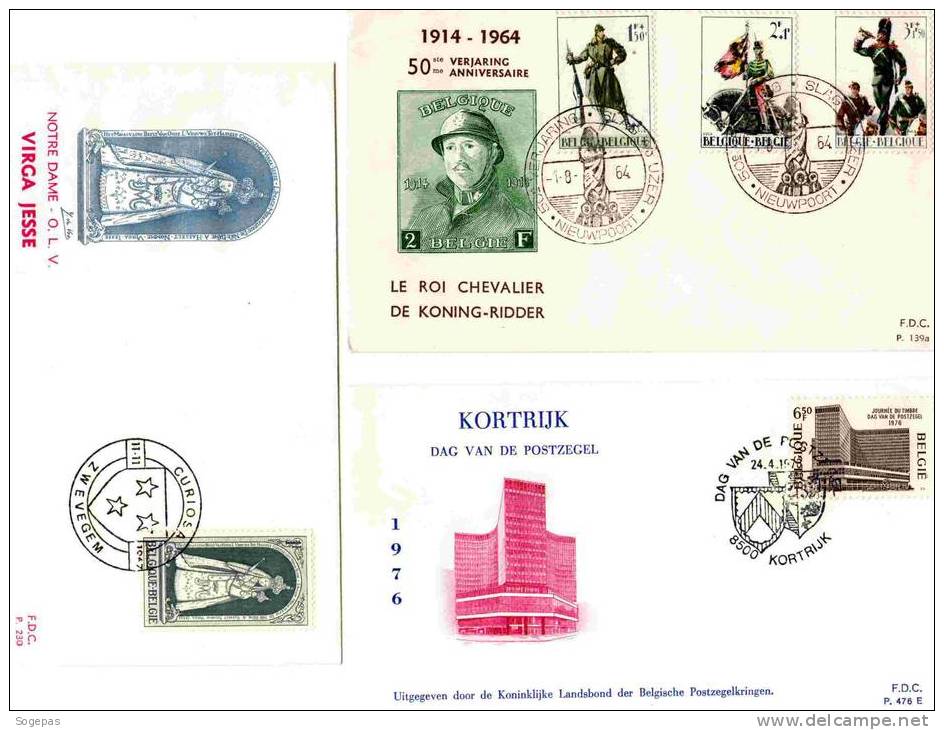 BELGIQUE  Lot De 3 FDC Voir Descriptions - Zonder Classificatie