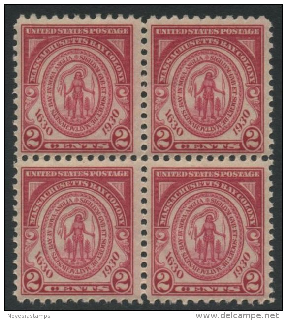 !a! USA Sc# 0682 MNH BLOCK (a1) - Massachusetts Bay Colony - Unused Stamps