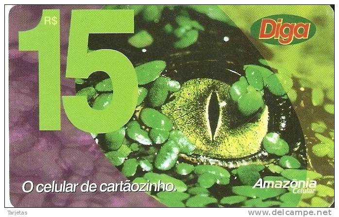TARJETA DE BRASIL DE UN COCODRILO (COCODRILE) - Krokodillen En Alligators