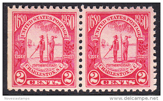 !a! USA Sc# 0683 MNH Horiz.PAIR (left Side Cut / A1) - Carolina Charleston - Unused Stamps