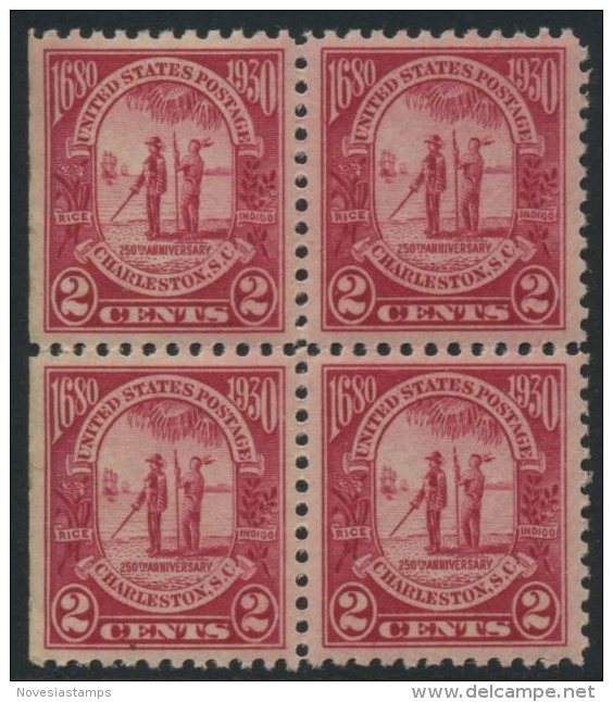 !a! USA Sc# 0683 MNH BLOCK (left Side Cut / A1) - Carolina Charleston - Nuevos