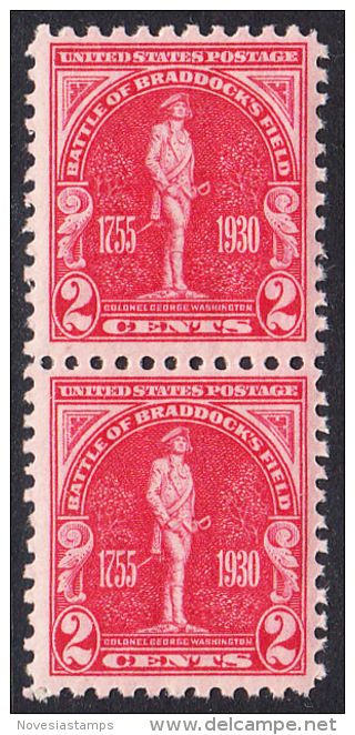 !a! USA Sc# 0688 MNH Vert.PAIR (a1) - Braddocks Fields - Unused Stamps