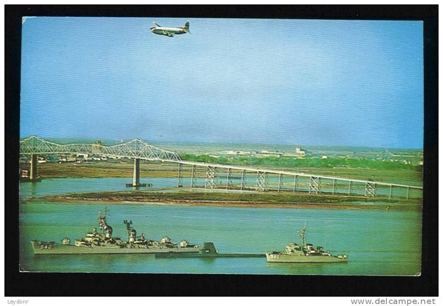 Naval Ships And The Cooper River Bridge - Charleston, S.C. USS Manley, USS Corporal And USS Alacrity - Charleston