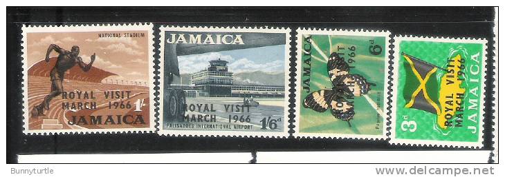 Jamaica 1966 Royal Visit Flag & Map MLH - Jamaique (1962-...)