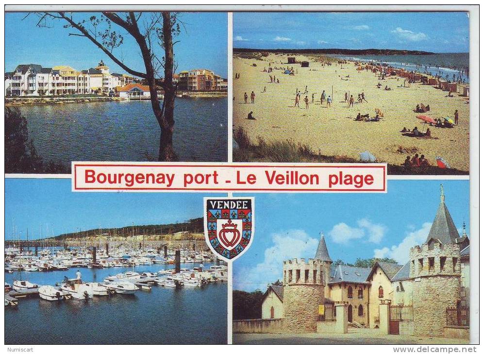 SUPERBE CPM.. DE..TALMONT SAINT HILAIRE..BOURGENAY PORT..LE VEILLON PLAGE..BELLE MULTIVUES DES STATIONS BALNEAIRES.. - Talmont Saint Hilaire