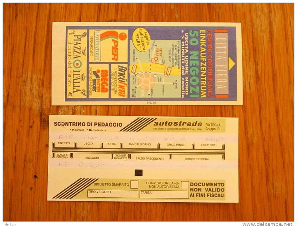 Italy , Italia Autostrada ,  Motorway  Ticket 1 Pcs 1990´s  D15018 - Sonstige & Ohne Zuordnung