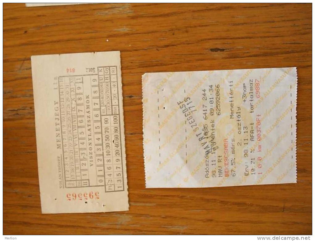 Bus And Train  Tickets  - Hungary  ,  Used  1960´s, 1990's  D15041 - Europe