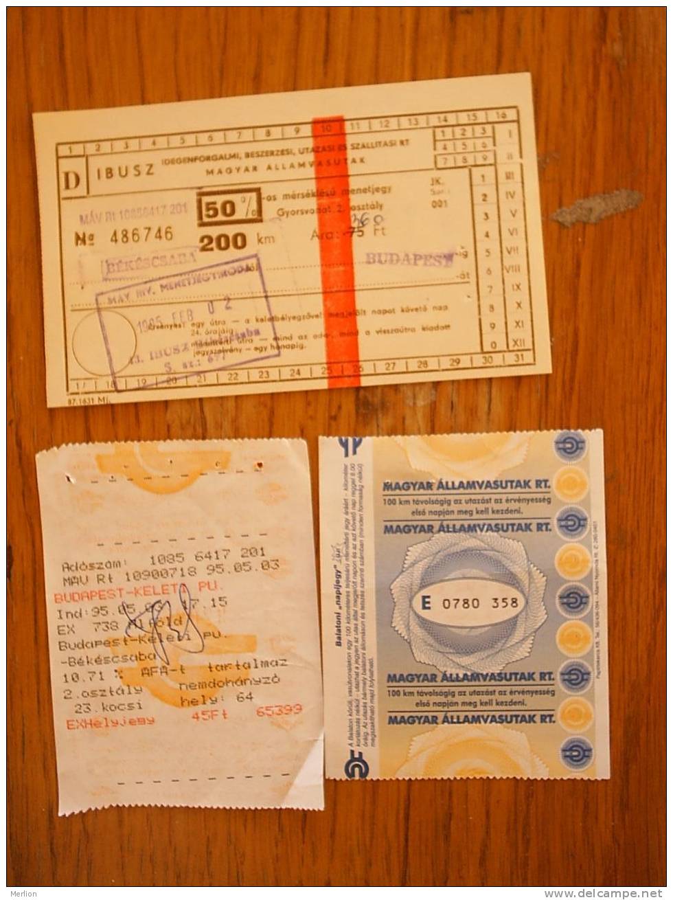 Train  Tickets  - Hungary  ,  Used  1990´s´  D15046 - Europe