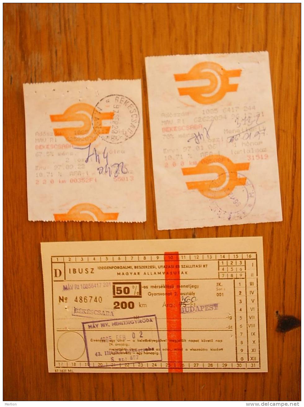 Train  Tickets  - Hungary  ,  Used  1990´s´  D15047 - Europe