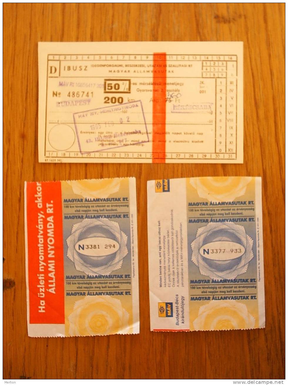 Train  Tickets  - Hungary  ,  Used  1990´s´  D15050 - Europa