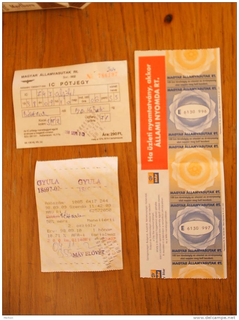 Train  Tickets  - Hungary  ,  Used  1990´s´  D15051 - Europa