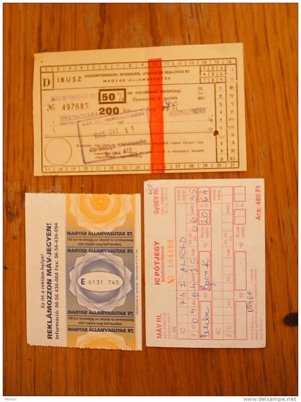 Train  Tickets  - Hungary  ,  Used  1990´s´  D15052 - Europa