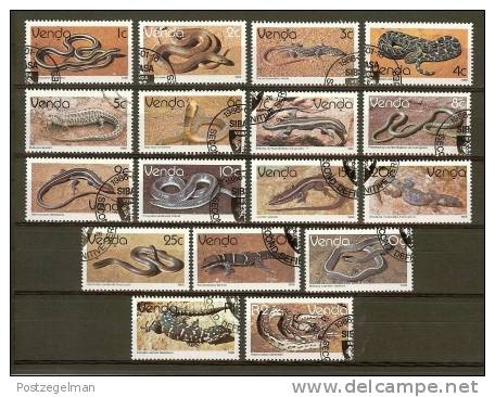 VENDA 1986 CTO Stamp(s) Reptiles 120-136 - Serpenti