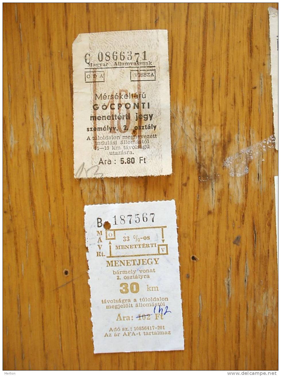 Railway - Train  Tickets   - Hungary  ,-  Used  1950´s  And 1990´s  D15068 - Europa