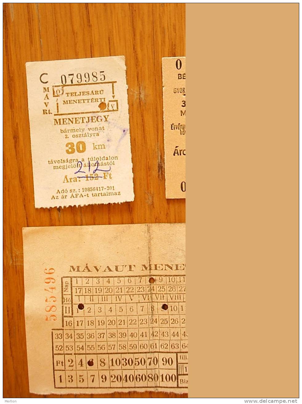 Railway - Train  Tickets   - Hungary  ,-  MÁV - Used   1980´s - 1990´s  D15090 - Europa