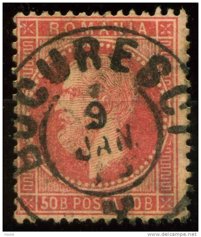 Rumänien Mi.N° 42 1872,Freimarken: Fürst Karl I. Im Kreise, Feiner Pariser Bdr. Michel 50 € - 1858-1880 Moldavia & Principado