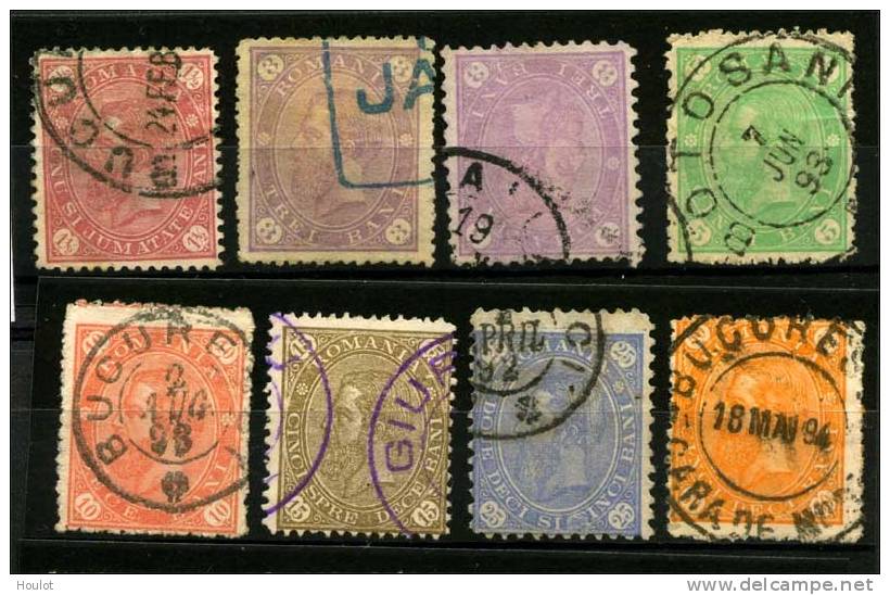 Rumänien Mi.N° 83/89 Gestempelt, 1890/1891. Freimarken: König Karl I. Im Doppeloval, Ohne Wappeneinpressung, - Used Stamps