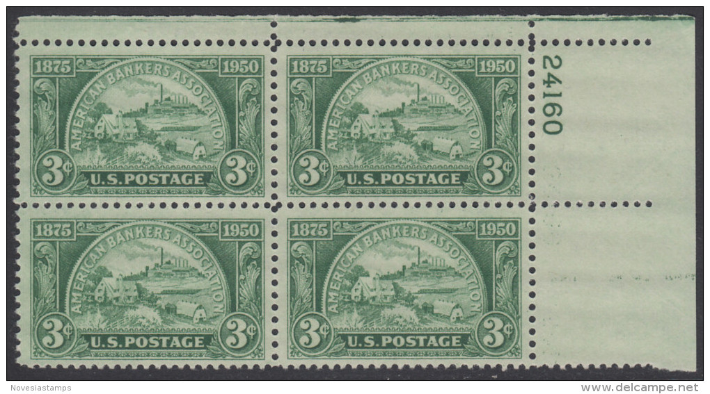 !a! USA Sc# 0987 MNH PLATEBLOCK (UR/24160) - Americas Bankers - Neufs