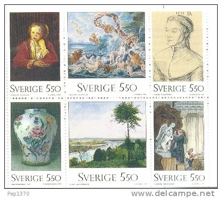 SUECIA 1992 - BICENTENARIO DEL MUSEO NACIONAL - CARNET YVERT 1712-1717 - Unused Stamps