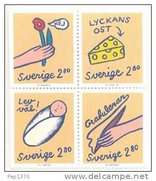 SUECIA 1992  - SELLOS DE FELICITACIONES - YVERT 1708-1711 - Unused Stamps