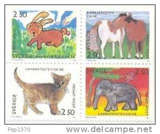 SUECIA 1992 - CENTENARIO DE LA REVISTA PARA NIÑOS KAMRATPOSTEN - YVERT 1699-1702 - Unused Stamps