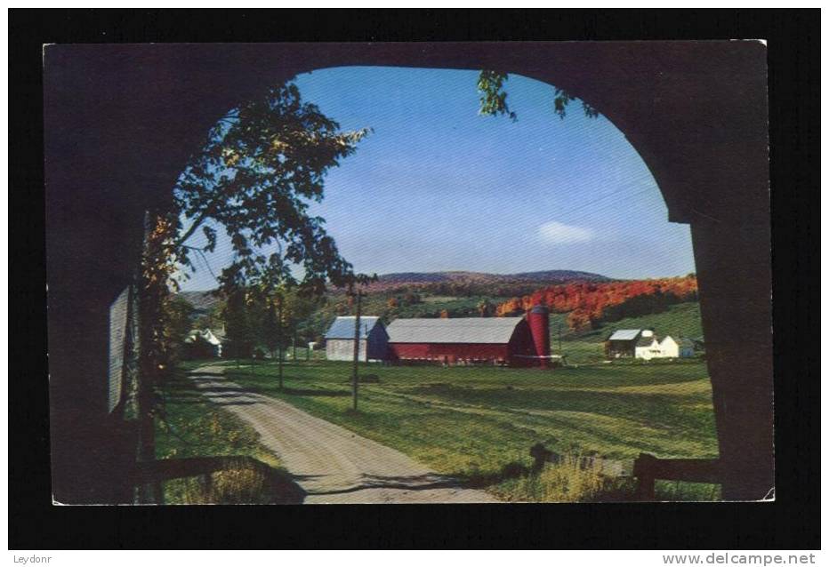 Farm Scene From Inside Covered Bridge In Coventry - Other & Unclassified